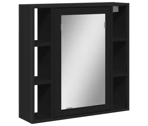 Vannasistabas Spoguļskapītis, Melns, 60X16X60 Cm Vidaxl