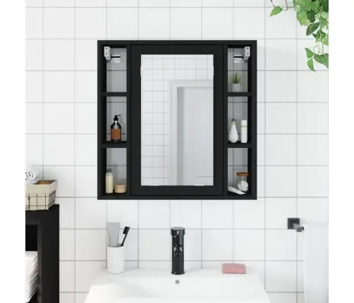 Vannasistabas Spoguļskapītis, Melns, 60X16X60 Cm Vidaxl