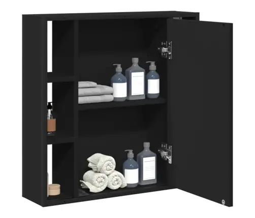 Vannasistabas Spoguļskapītis, Melns, 60X16X60 Cm Vidaxl