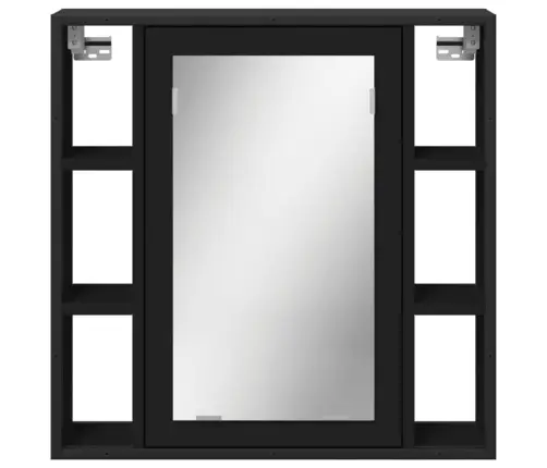 Vannasistabas Spoguļskapītis, Melns, 60X16X60 Cm Vidaxl