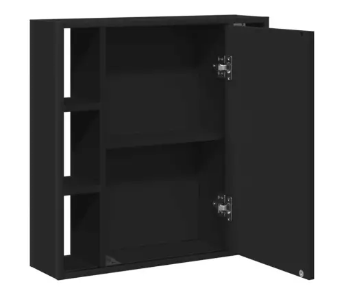 Vannasistabas Spoguļskapītis, Melns, 60X16X60 Cm Vidaxl