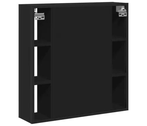 Vannasistabas Spoguļskapītis, Melns, 60X16X60 Cm Vidaxl