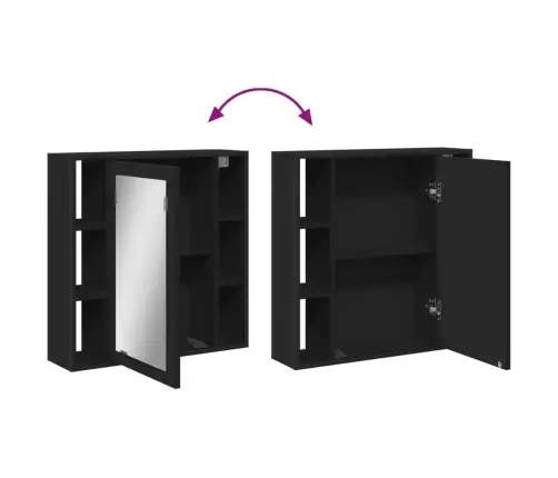 Vannasistabas Spoguļskapītis, Melns, 60X16X60 Cm Vidaxl