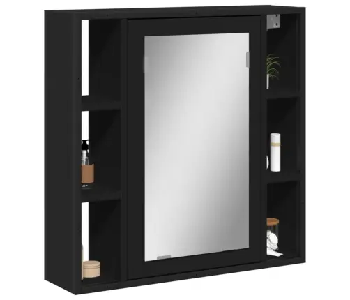 Vannasistabas Spoguļskapītis, Melns, 60X16X60 Cm Vidaxl
