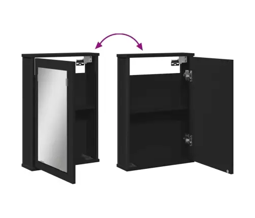 Vannasistabas Spoguļskapītis, Melns, 42X12X60 Cm Vidaxl