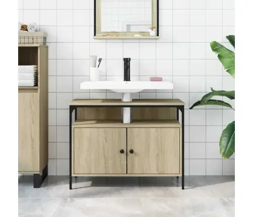 Izlietnes Skapītis, Koka Krāsa, 80X30X60 Cm, Inženierijas Koks Vidaxl