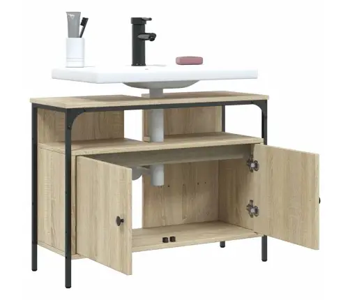 Izlietnes Skapītis, Koka Krāsa, 80X30X60 Cm, Inženierijas Koks Vidaxl