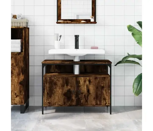 Spintelė Praustuvui, Dūminio Ąžuolo, 80X30X60cm Mediena