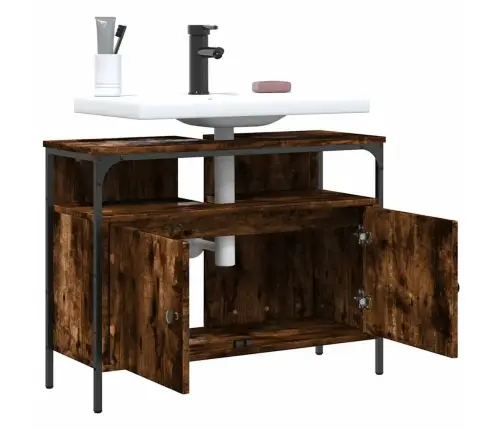 Spintelė Praustuvui, Dūminio Ąžuolo, 80X30X60cm Mediena