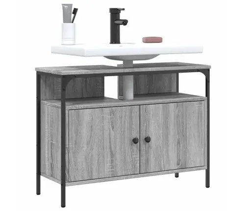 Izlietnes Skapītis, Pelēks, 80X30X60 Cm, Inženierijas Koks Vidaxl