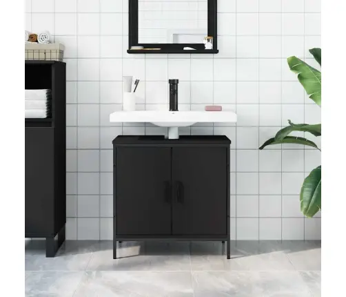 Izlietnes Skapītis, Melns, 60X30X60 Cm, Inženierijas Koks Vidaxl