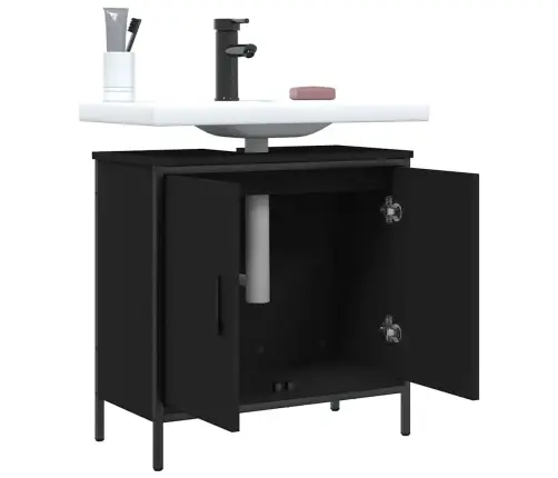 Izlietnes Skapītis, Melns, 60X30X60 Cm, Inženierijas Koks Vidaxl