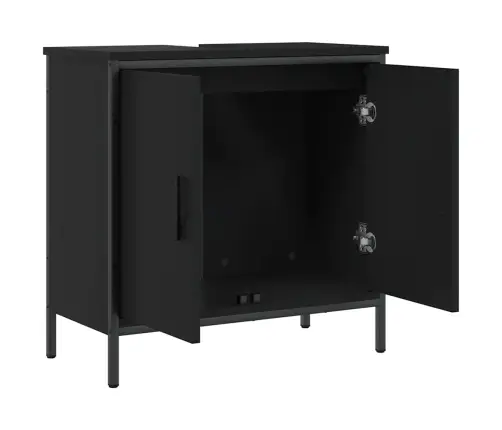 Izlietnes Skapītis, Melns, 60X30X60 Cm, Inženierijas Koks Vidaxl