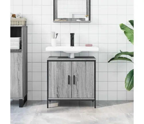 Izlietnes Skapītis, Pelēks, 60X30X60 Cm, Inženierijas Koks Vidaxl