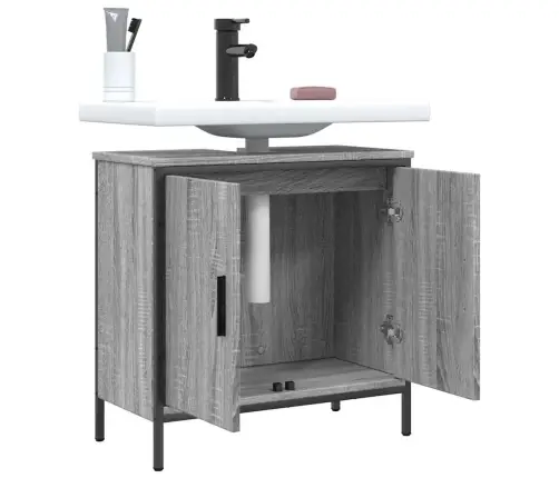 Izlietnes Skapītis, Pelēks, 60X30X60 Cm, Inženierijas Koks Vidaxl