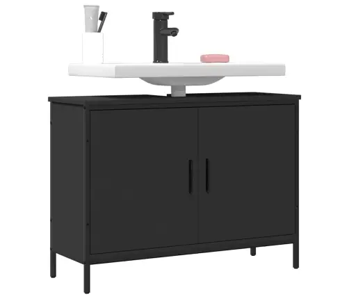 Izlietnes Skapītis, Melns, 80X30X60 Cm, Inženierijas Koks Vidaxl