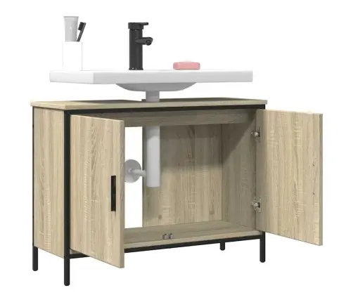 Spintelė Praustuvui, Ąžuolo, 80X30X60cm Apdirbta Mediena