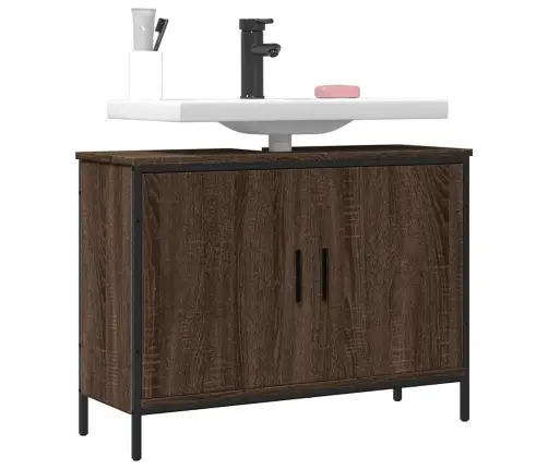 Spintelė Praustuvui, Ruda Ąžuolo, 80X30X60cm Apdirbta Mediena