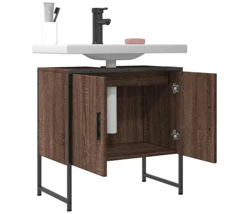 Izlietnes Skapītis, Brūns, 60X33X60 Cm, Inženierijas Koks Vidaxl