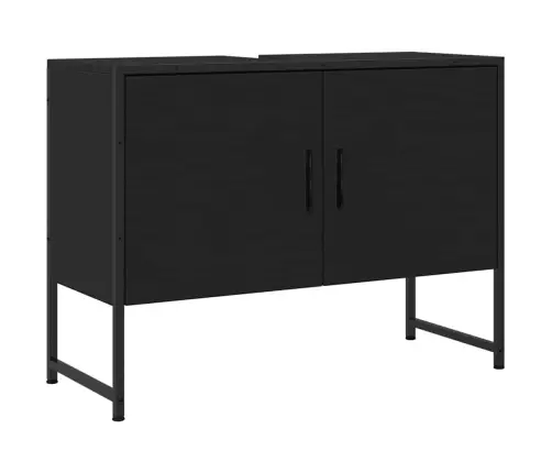 Izlietnes Skapītis, Melns, 80X33X60 Cm, Inženierijas Koks Vidaxl