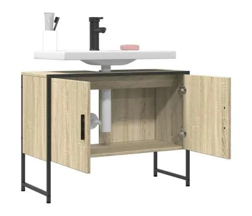 Vannitoakapp Valamu, Sonoma Tamm, 80 X 33 X 60 cm Tehispuit