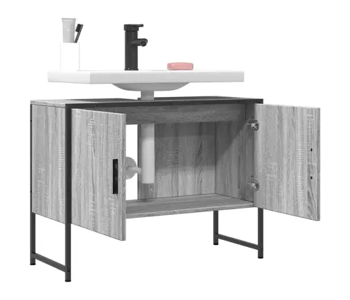 Vannitoakapp Valamu, Hall Sonoma Tamm, 80X33X60 cm Tehispuit