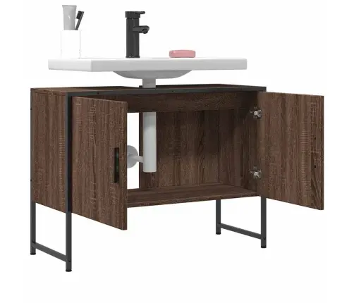 Izlietnes Skapītis, Ozola, 80X33X60 Cm, Inženierijas Koks Vidaxl