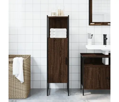 Vannasistabas Skapītis, Koka, 33X33X120,5 Cm, Inženierijas Koks Vidaxl