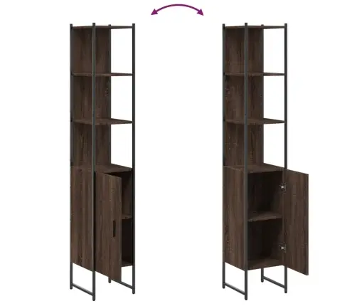 Vannitoakapp, Pruun Tamm, 33X33X185,5 cm Tehispuit