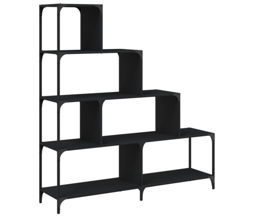 Grāmatu Plaukts, 4 Līmeņi, Melns, 139X33,5X149 Cm, Koks Vidaxl