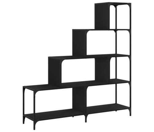 Grāmatu Plaukts, 4 Līmeņi, Melns, 139X33,5X149 Cm, Koks Vidaxl