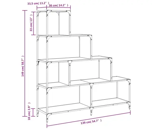 Raamaturiiul 4-Korruseline, Pruun Tamm, Tehispuit