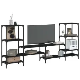 Tv Skapītis, Melns, 206,5X28,5X95 Cm, Inženierijas Koks Vidaxl
