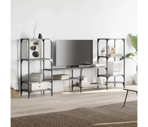 Tv Skapītis, Pelēks, 206,5X28,5X95 Cm, Inženierijas Koks Vidaxl