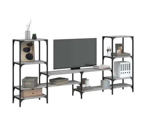 Tv Skapītis, Pelēks, 206,5X28,5X95 Cm, Inženierijas Koks Vidaxl