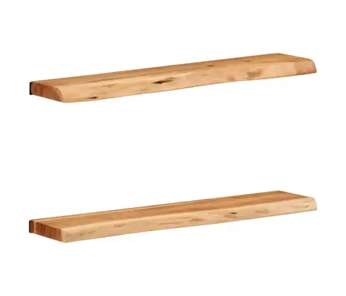 Sieninės Lentynos, 2Vnt., 80X20X3,5cm Akacijos Masyvas