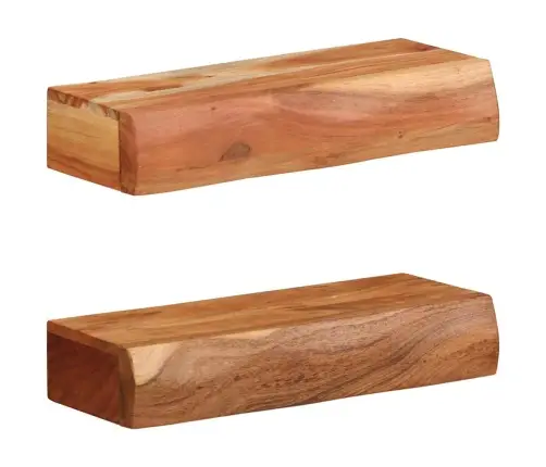 Sienas Plaukti, 2 Gab., 40X17X8 Cm, Akācijas Masīvkoks Vidaxl