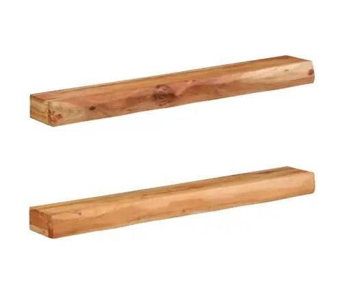 Sienas Plaukti, 2 Gab., 100X17X8 Cm, Akācijas Masīvkoks Vidaxl