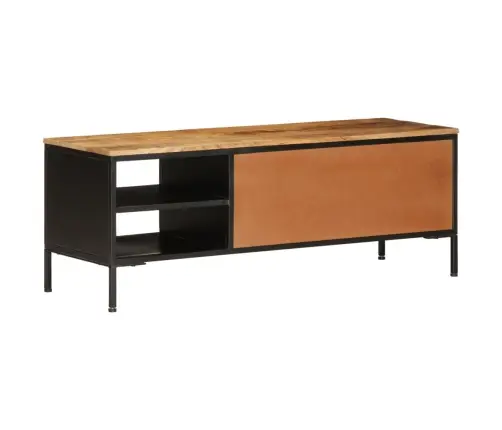 Televizoriaus Spintelė, 110X35X40cm Neapdorotas Mango Masyvas