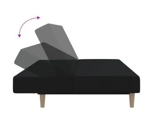 2-Vietīga Dīvāngulta, Melns Audums Vidaxl