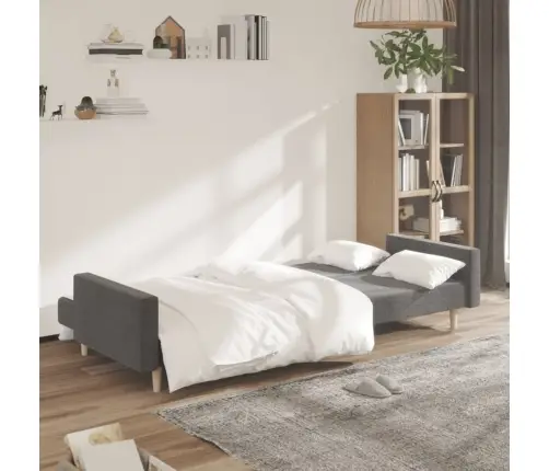 2-Vietīga Dīvāngulta, Gaiši Pelēks Audums Vidaxl