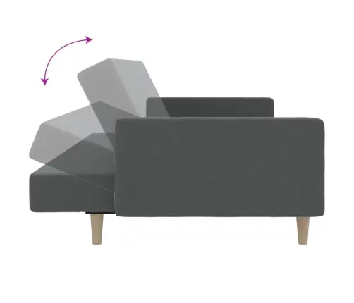 2-Vietīga Dīvāngulta, Gaiši Pelēks Audums Vidaxl