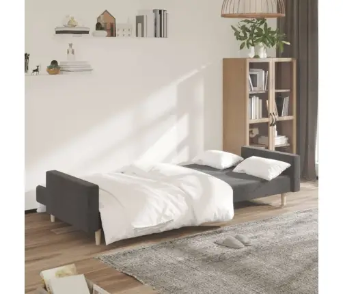 2-Vietīga Dīvāngulta, Tumši Pelēks Audums Vidaxl