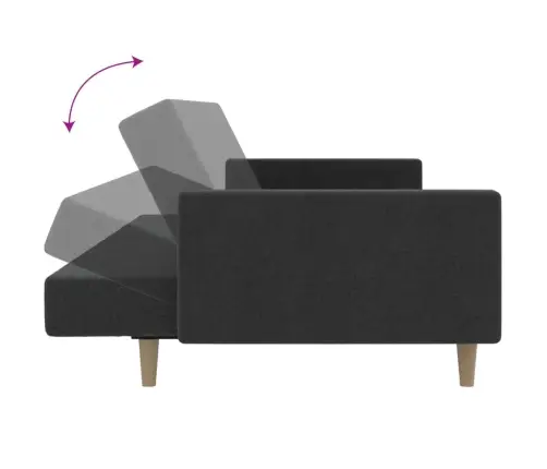 2-Vietīga Dīvāngulta, Tumši Pelēks Audums Vidaxl