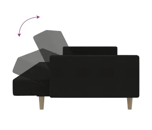 Dvivietė Sofa-Lova, Juodos Spalvos, Audinys