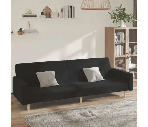 Dvivietė Sofa-Lova, Juodos Spalvos, Audinys