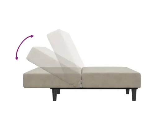 2-Vietīga Dīvāngulta, Gaiši Pelēks Samts Vidaxl