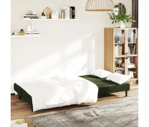 2-Vietīga Dīvāngulta, Tumši Zaļš Samts Vidaxl