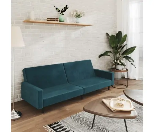 2-Vietīga Dīvāngulta, Zils Samts Vidaxl