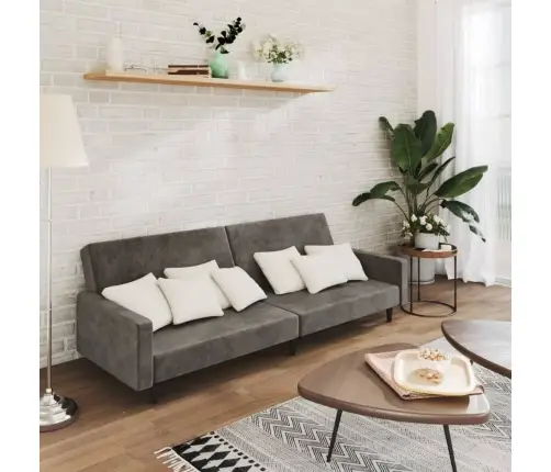 2-Vietīga Dīvāngulta, Tumši Pelēks Samts Vidaxl 2-Vietīga Dīvāngulta, Tumši Pelēks Samts Vidaxl